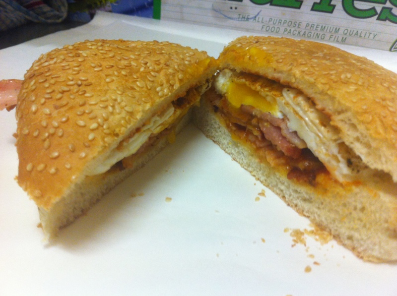 Best bacon and egg rolls around 4x4Earth